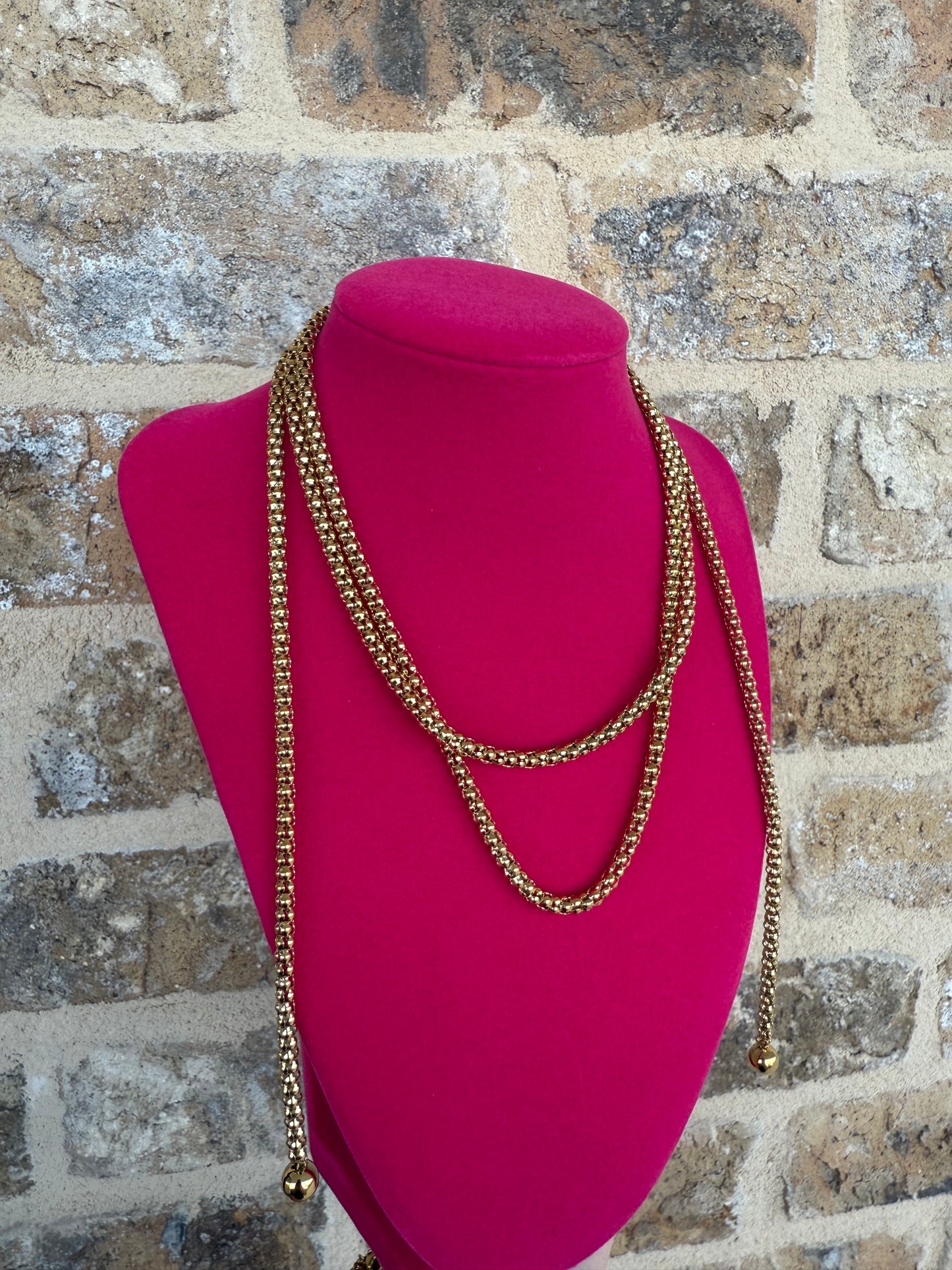 GOLD TIE AND WRAP NECKLACE