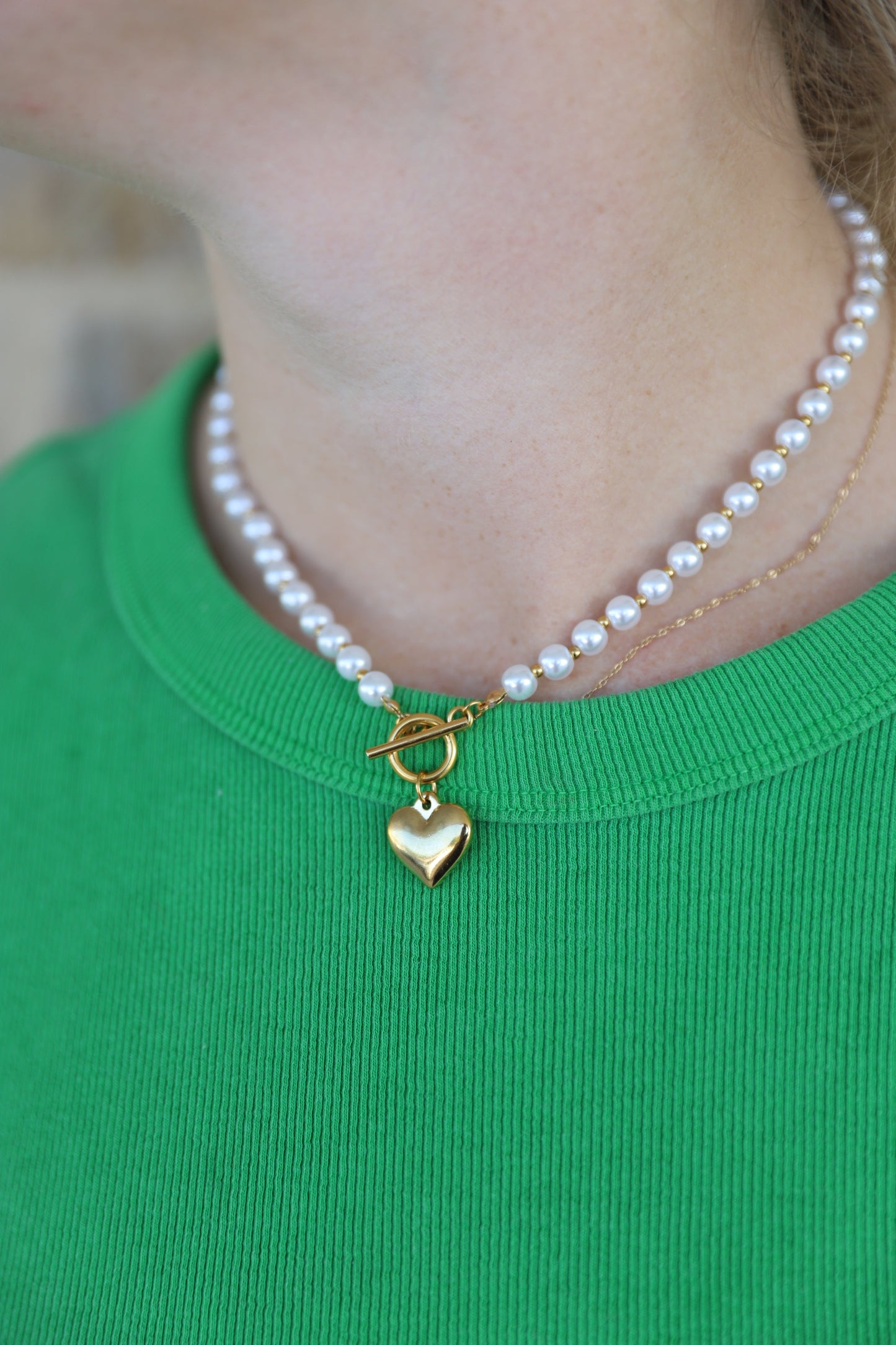 PEARL WITH HEART NECKLACE