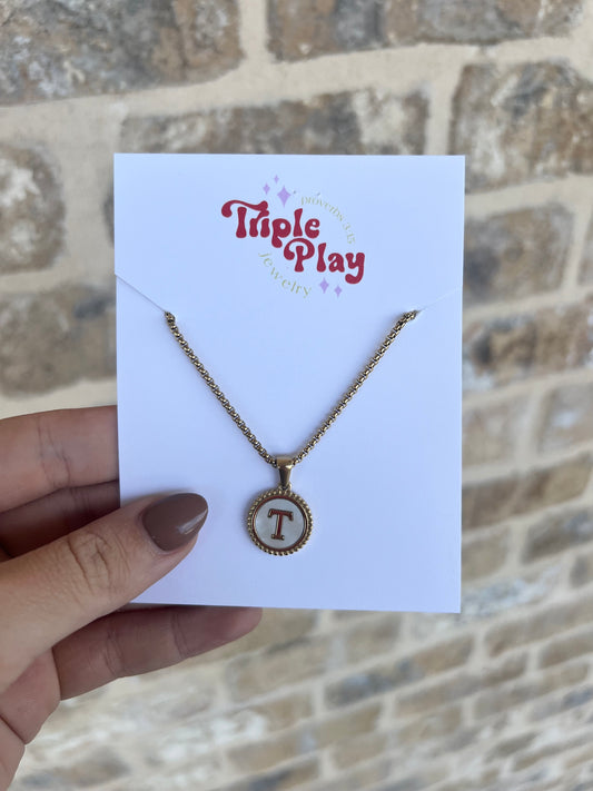 WHITE INITIAL NECKLACE