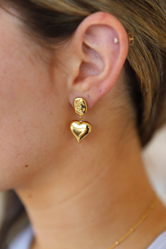 GOLD HEART EARRING