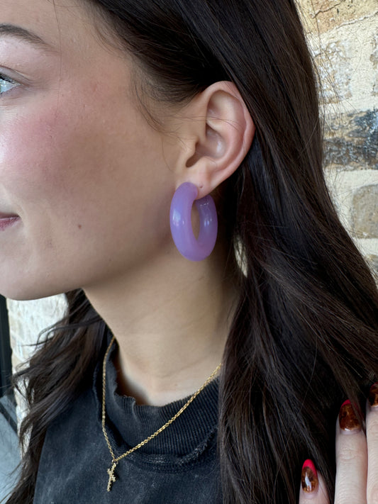 PURPLE ACRYLIC EARRINGS