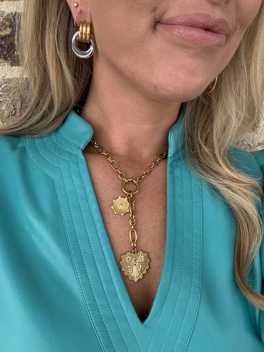 GOLD NECKLACE WITH LOVE CHARM