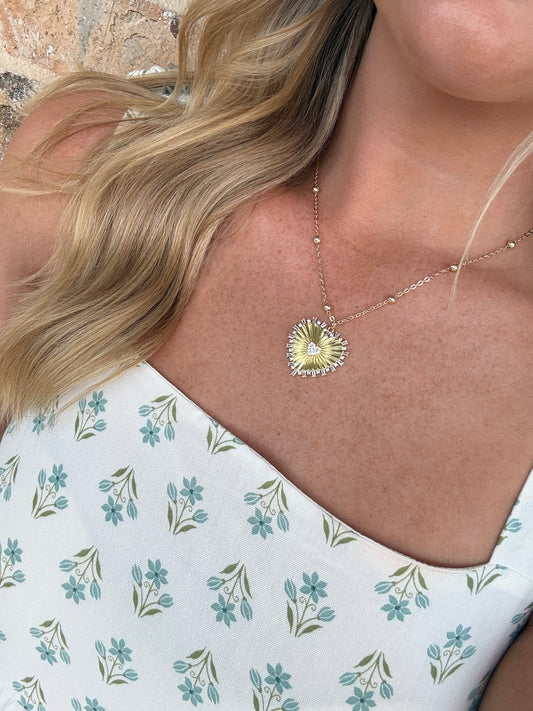 GOLD HEART WITH DIAMONDS