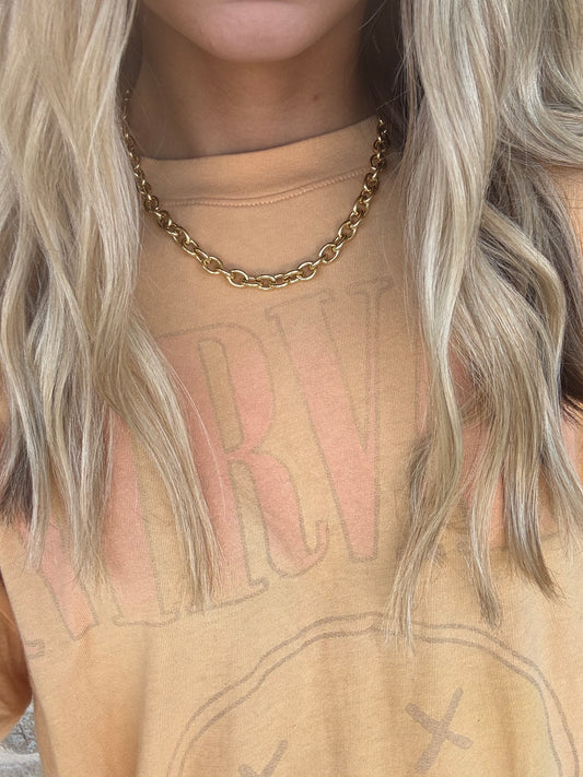 GOLD CHAIN NECKLACE WITH TOGGLE