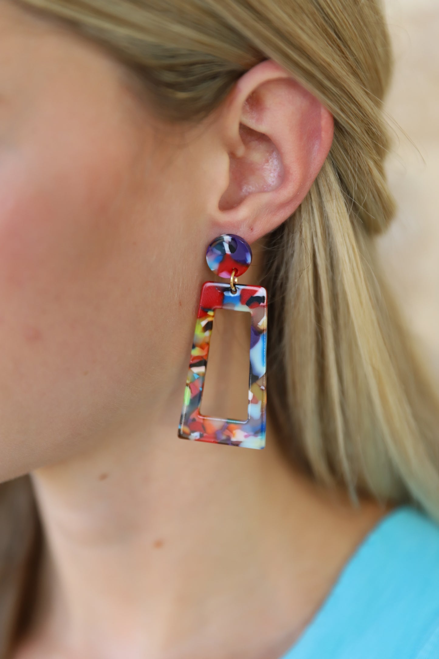 ACRYLIC MULTI COLORED EARRINGS